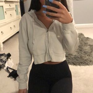 cropped zip up hoodie